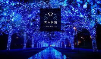 Tokyo’daki Shibuya İstasyonunun yakınındaki park ve sokaklar 600,000 mavi LED ışık ile aydınlatıldı.